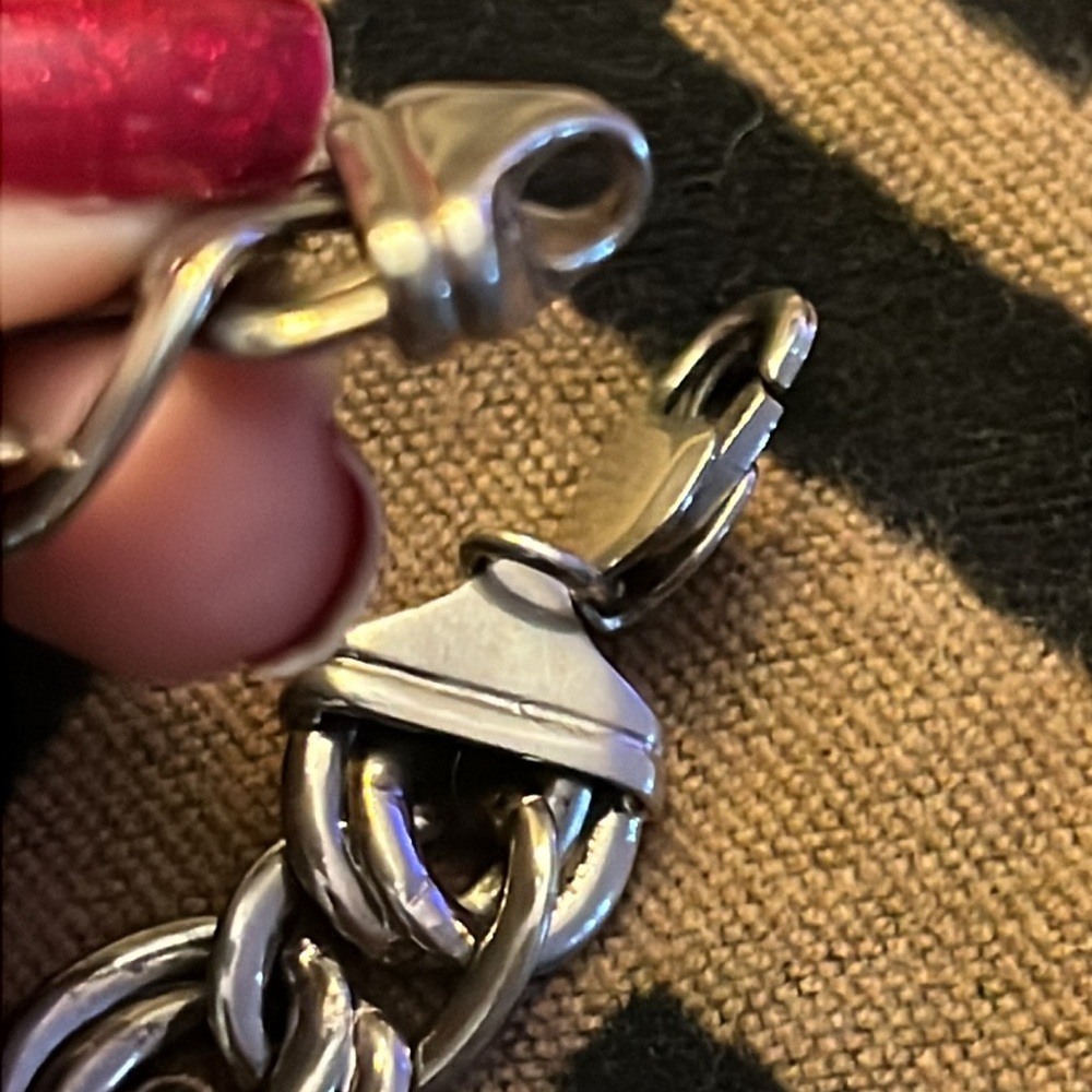 Vintage Rare Sterling Silver Large Link Charm Bracelet - Picture 5 of 8